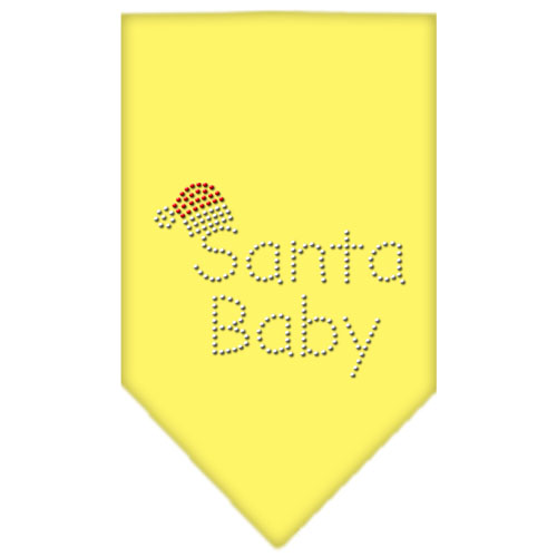 Santa Baby Rhinestone Bandana Yellow Large